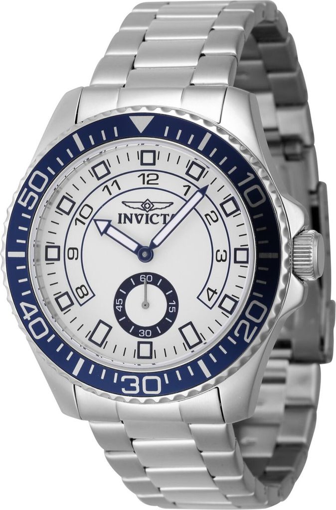Invicta Pro Diver 47124 Herren uhr - Wasserdicht - Analog - Quarzuhrwerk - Edelstahl mit weißen zifferblat - 44mm