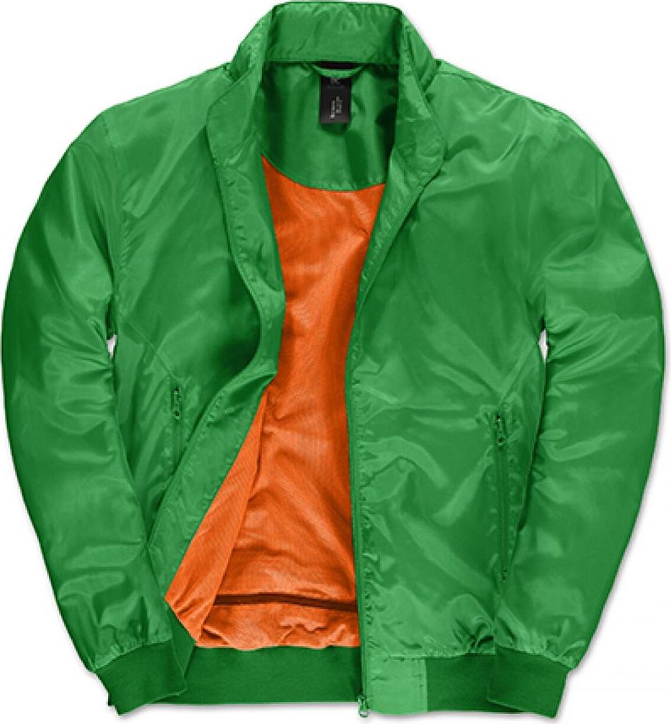 B&C JM963 | Herren Jacke Trooper Blouson - Farbe: Real Green/Neon Orange - Größe: L