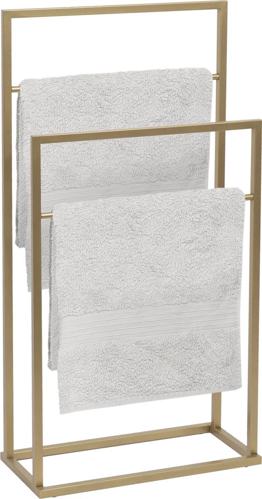 FRAMADO Metall Handtuchständer 2-armig Duo, Badetuchhalter Gold, 2-armig Duo, 45x21x86cm