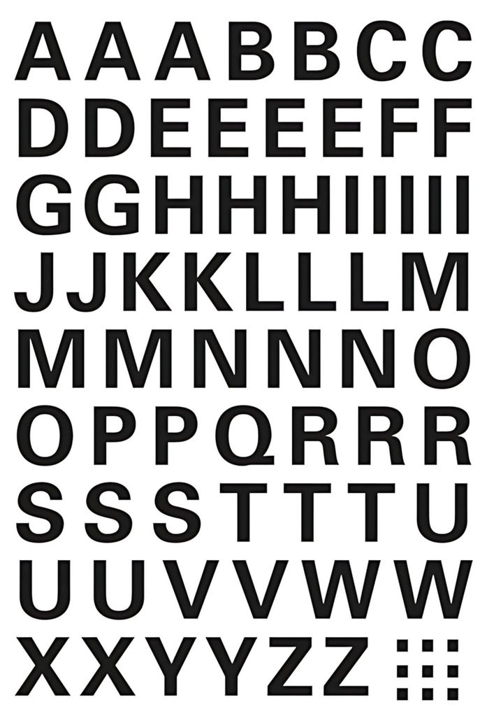 HERMA Buchstaben Sticker A-Z Folie schwarz 10 mm hoch 1 Produktbild 
