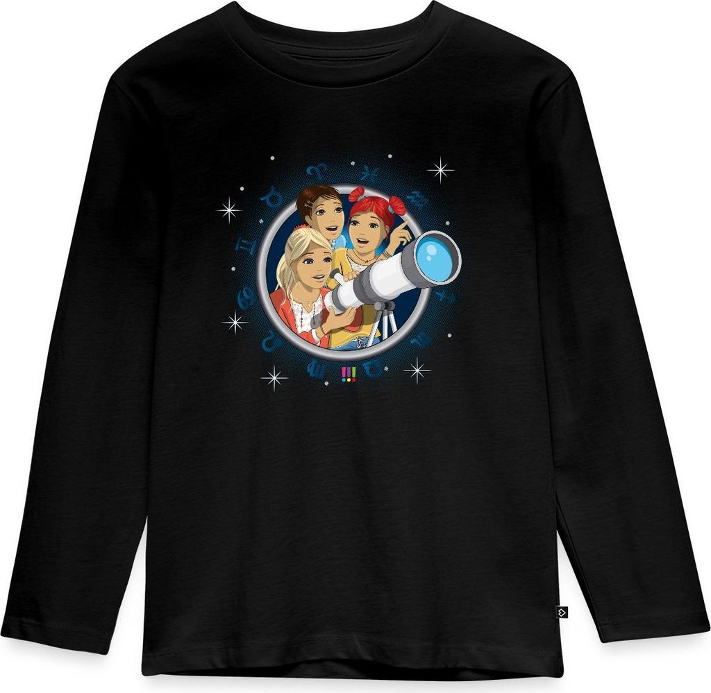Spreadshirt Die Drei Ausrufezeichen Rätselhafte Himmelszeichen Kinder Premium Langarmshirt, 122/128 (6 Jahre), Schwarz