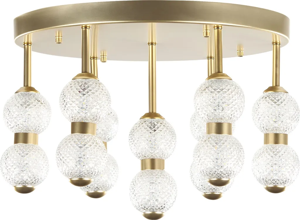 Éclairage de plafond glamour doré LED pour salle à manger et entrée
