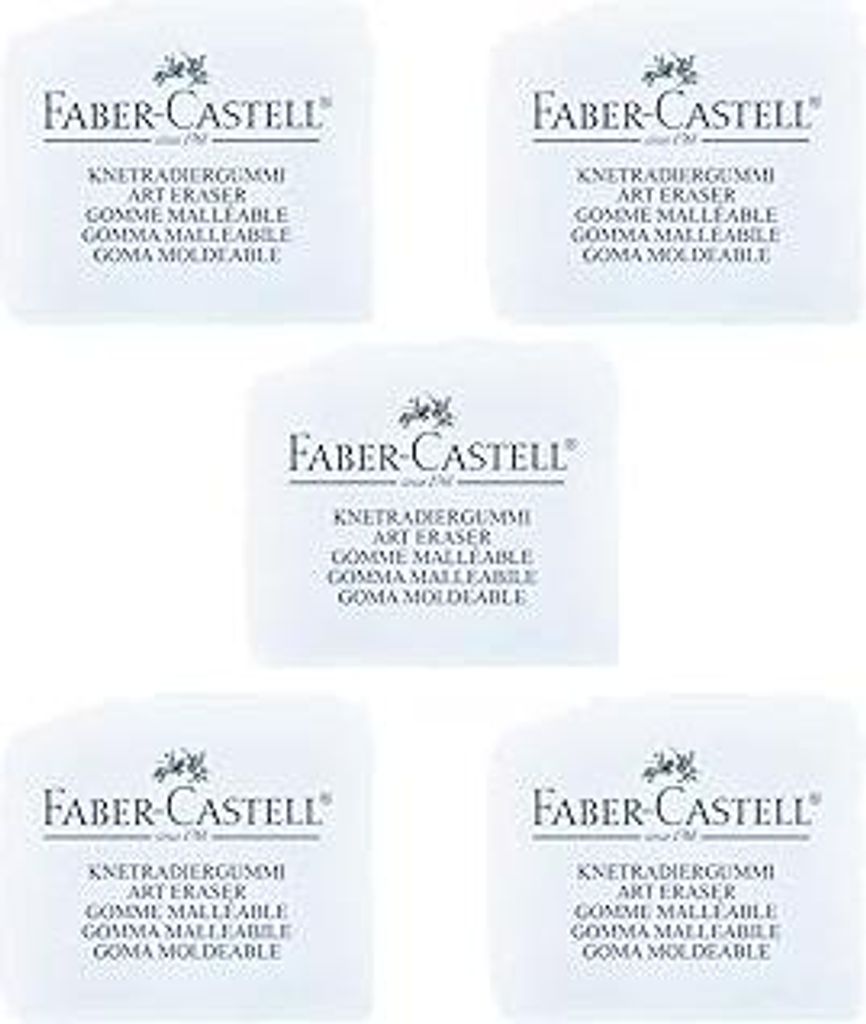 Faber-Castell - Knetradiergummi Art Eraser, (Weiß | 5er Pack)
