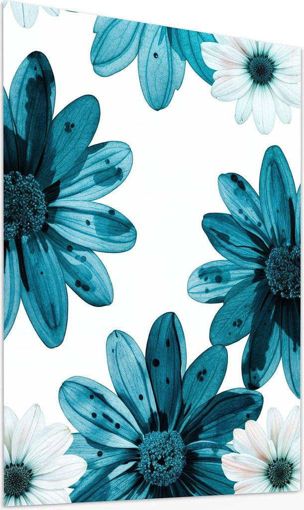 Glasbild 75x100cm in XXL für Wohnzimmer, Schlafzimmer Motiv Geblümt