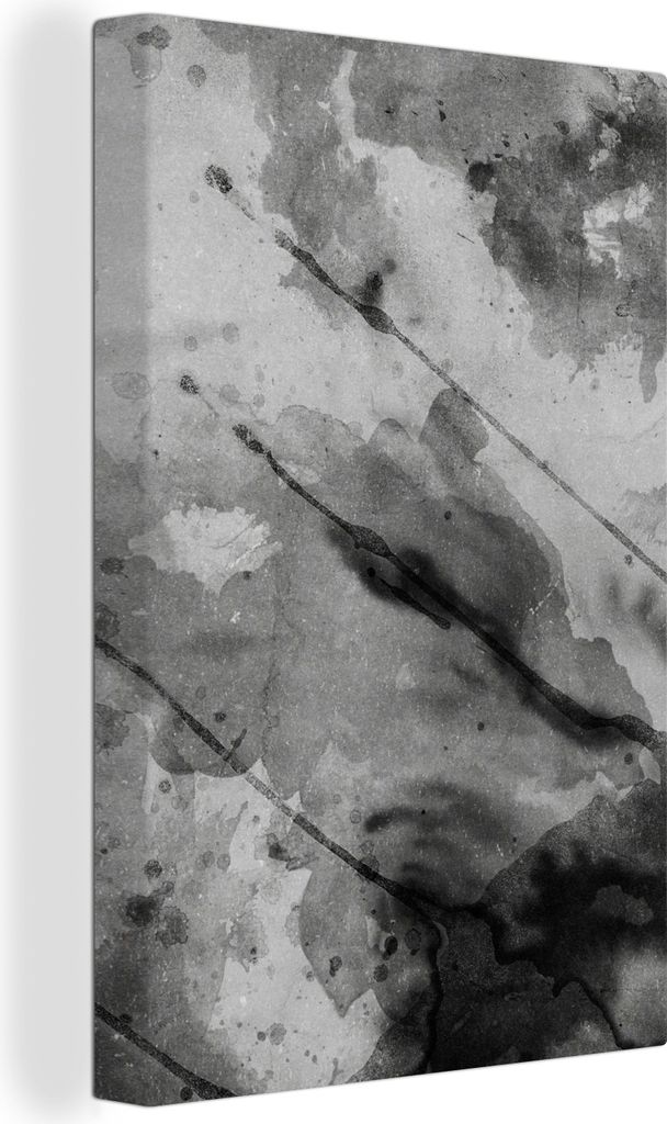 OneMillionCanvasses - Leinwandbilder - 90x140 cm, Aquarell - Schwarz - Grau - Abstrakt, Wandbilder Kunstdruck Wanddekoration - Foto auf Leinwand ...