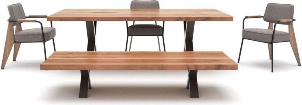 Designer Esszimmer Set Esstisch Stühle Essbank Moderner Stil Holzmöbel