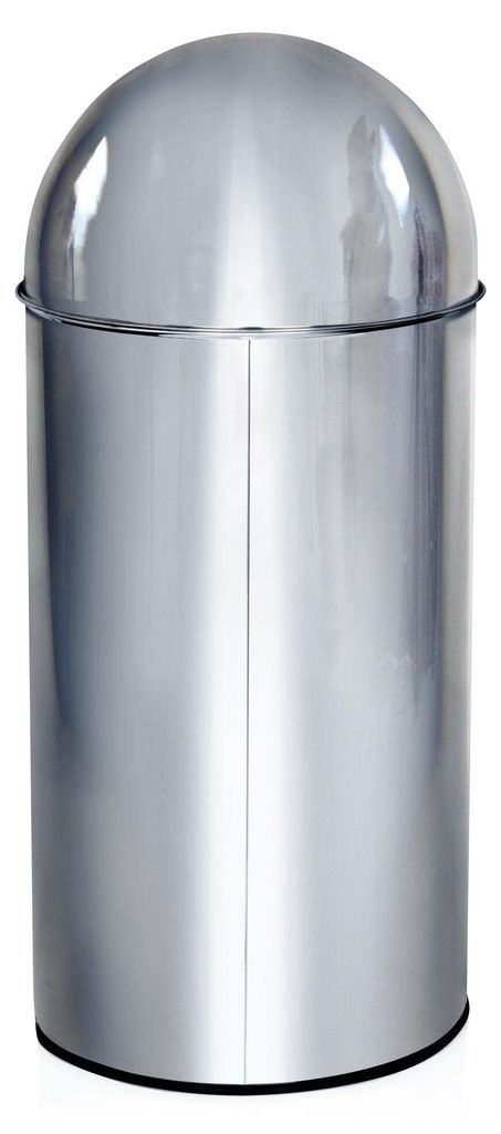 hjh OFFICE Mülleimer 35 Liter PUSH 35L Abfalleimer Mülltrenner rund für Küche, Büro mit Schwingdeckel 66.0 x 30.0 x 30.0 cm