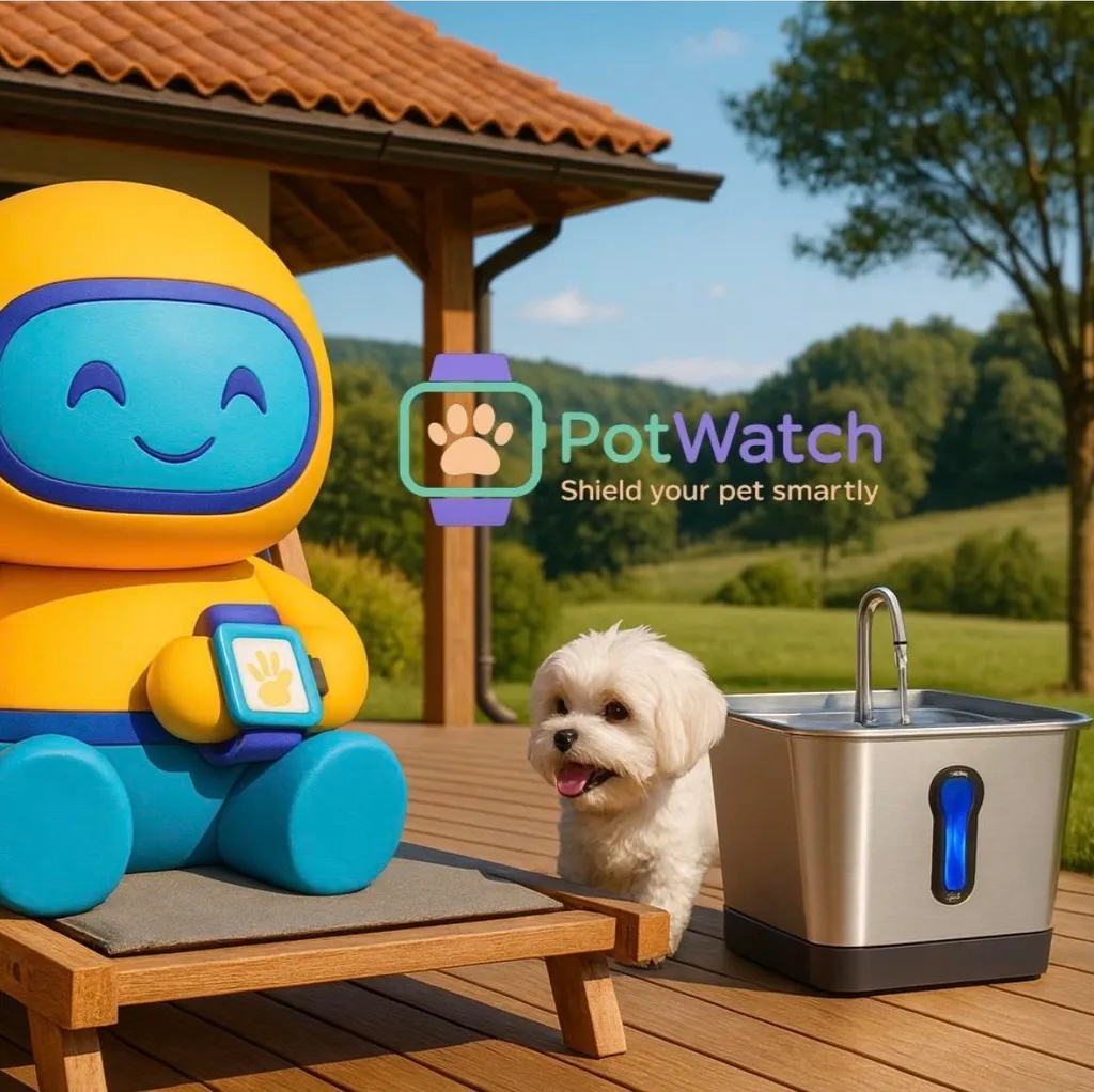 Distributeur d'eau pour chat et chien 4L PotWatch inox programmable
