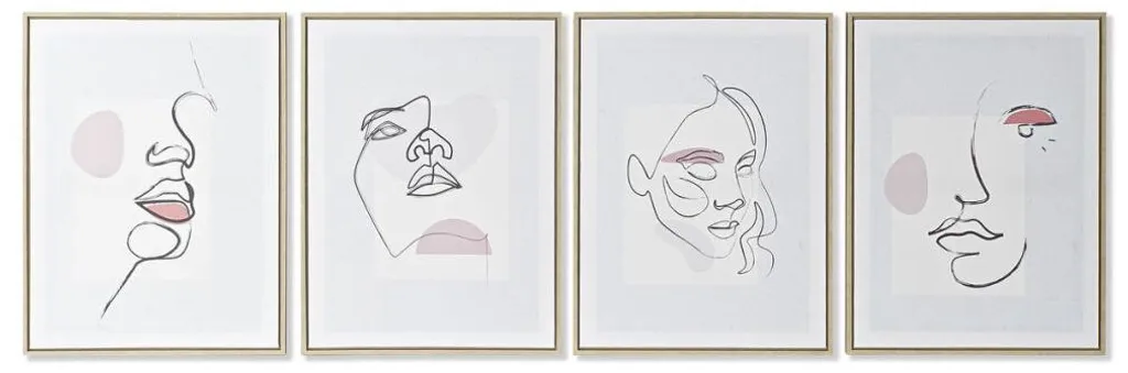 Déco Murale Salon Visage Abstrait 45x60 cm - Ambiance Zen Scandinave