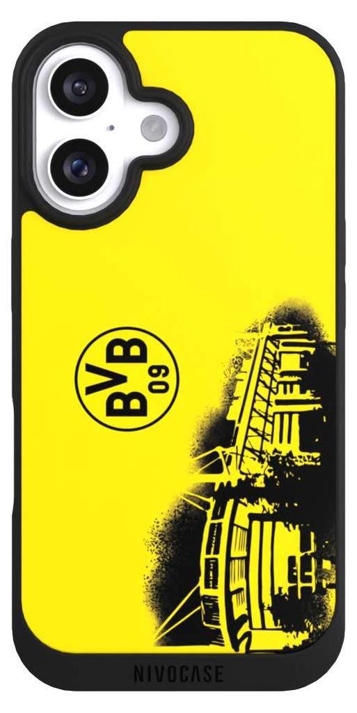 NIVOCASE Handyhülle für Apple iPhone 16 Hülle NIVOpure Case Schwarz BVB Borussia Dortmund Stadion