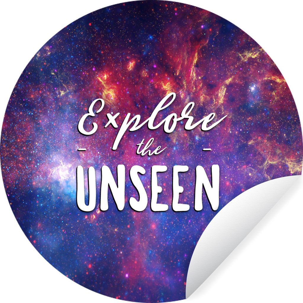 MuchoWow Runde Wandtattoo - Wandsticker Tapete Aufkleber Erforsche das Unsichtbare" - Sprichwörter - Zitate - Jungen - Mädchen - Kinder Ø 100 ...