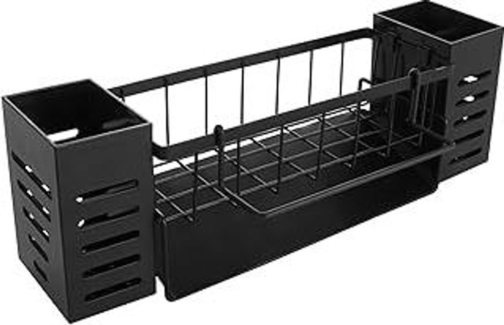 ASelected Spülbecken Organizer Küchen Organizer Spüle Organizer mit Selbstentleerender Ablaufwanne und Spüllappenhalter für Küche & Badezimmer