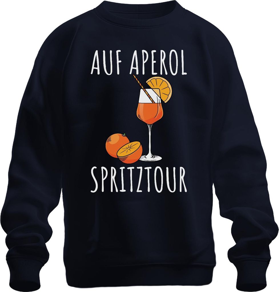 Aperol Spritz Spritztour Sommer Party Cocktail Fans Lustig Spruch Uni Sweatshirt Pullover, Navy, XXL