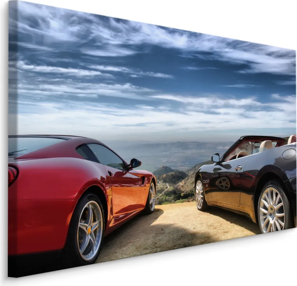 Offerta Carta da Parati Tela 90x60 cm XXL Auto Sportive Montagna