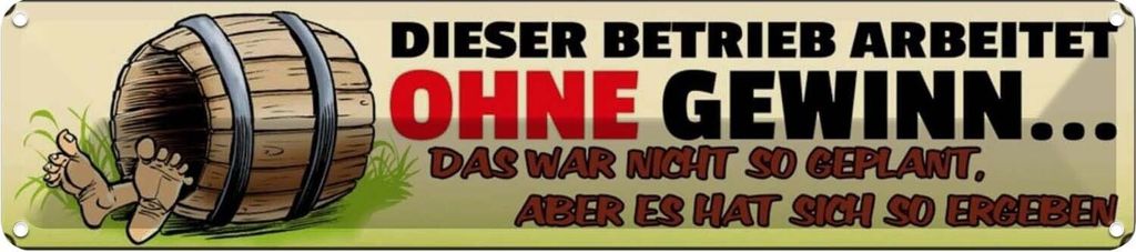 vianmo Blechschild 10x46 cm dieser Betrieb ohne Gewinn Dekoration Spruch Zitat