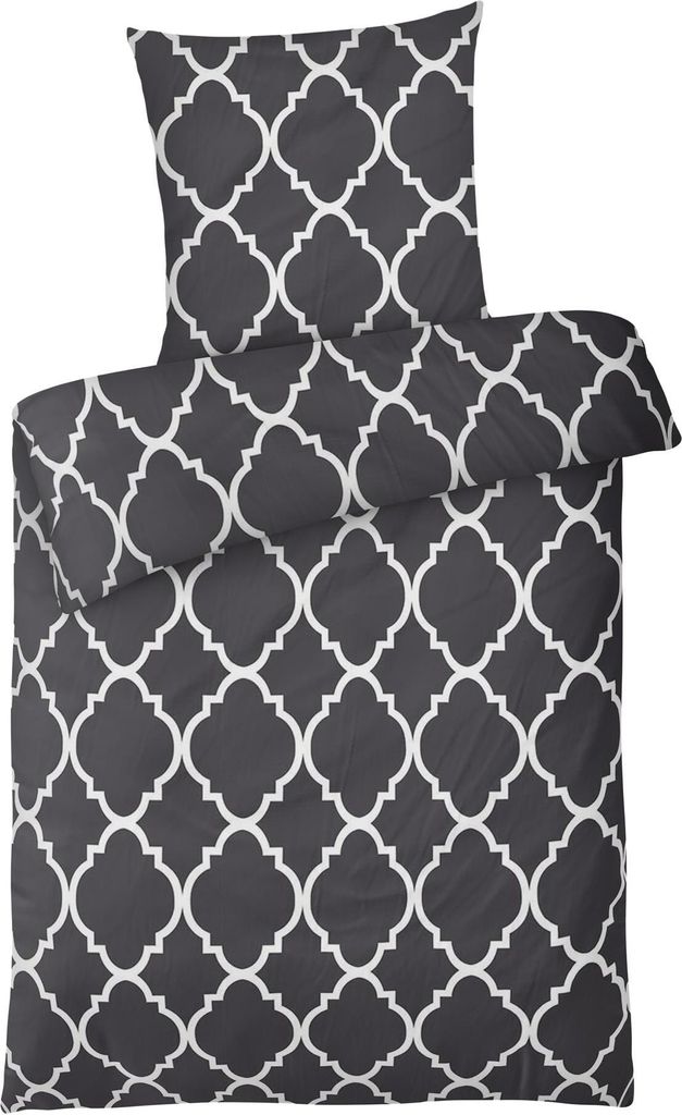 Renforce Bettwäsche 200x200 Anthrazit Muster