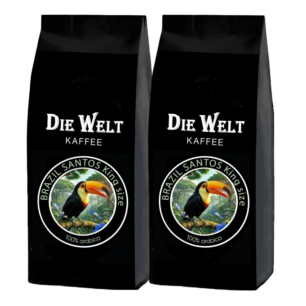 Die Welt Kaffee Brazil Santos Kingsize Kaffeebohnen 2x1000g Produktbild 