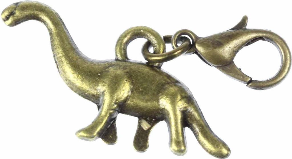 Dino Charm Anhänger Bettelarmband Miniblings Charms Dinosaurier Bronze Langhals