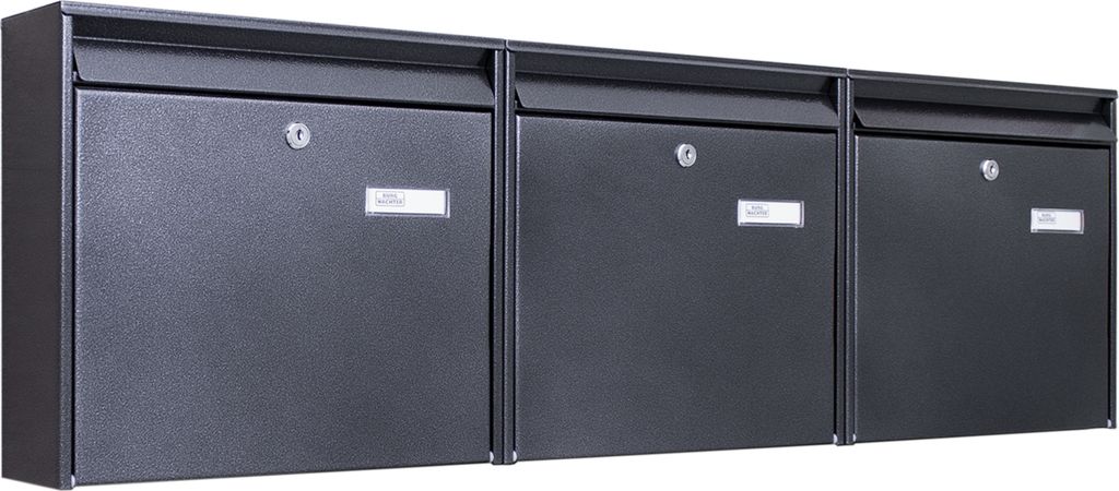 Burg-Wächter Briefkastenanlage 3-fach schwarz 108x32x10cm, Produktbild 1
