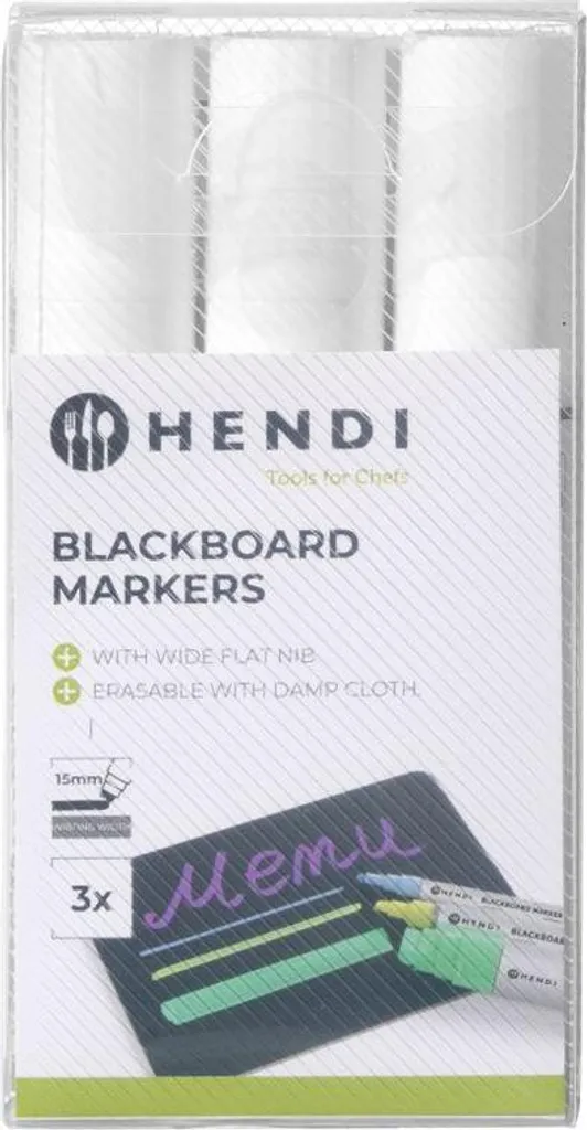 Marker a Gesso Liquido 15mm HENDI Bianco 3x | Design Vetrine e Menu