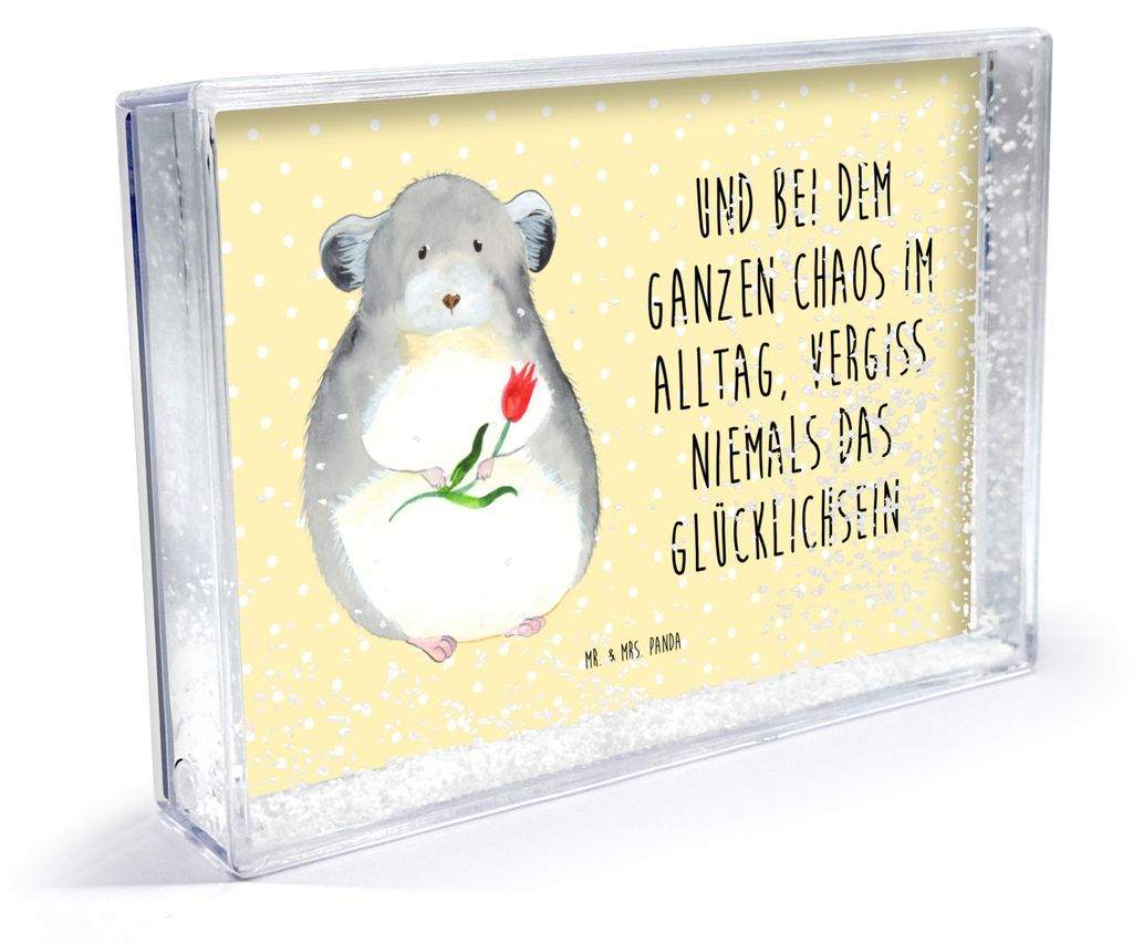 Mr. & Mrs. Panda Bilderrahmen Chinchilla Blume - Gelb Pastell - Geschenk, Kummer, Chinchillas, Fotorahmen, dekoartikel, Liebeskummer, Lustige Sprü...