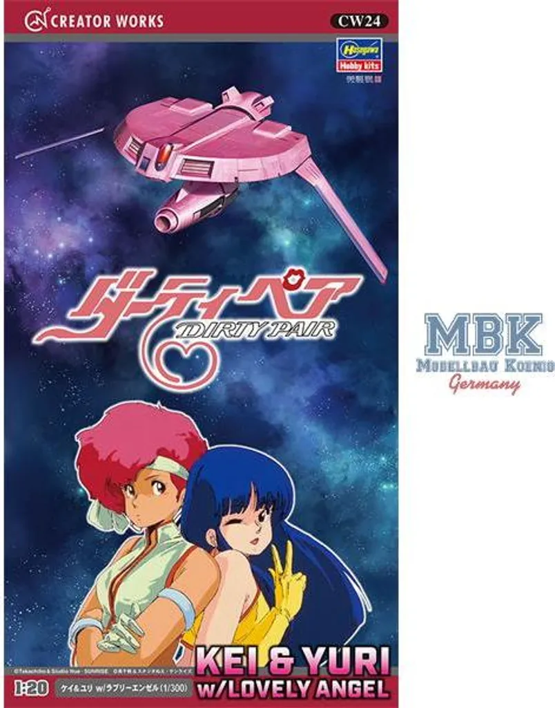 Réplique Dirty Pair Hasegawa HAS64524 Kei, Yuri et Lovely Angel 1/20