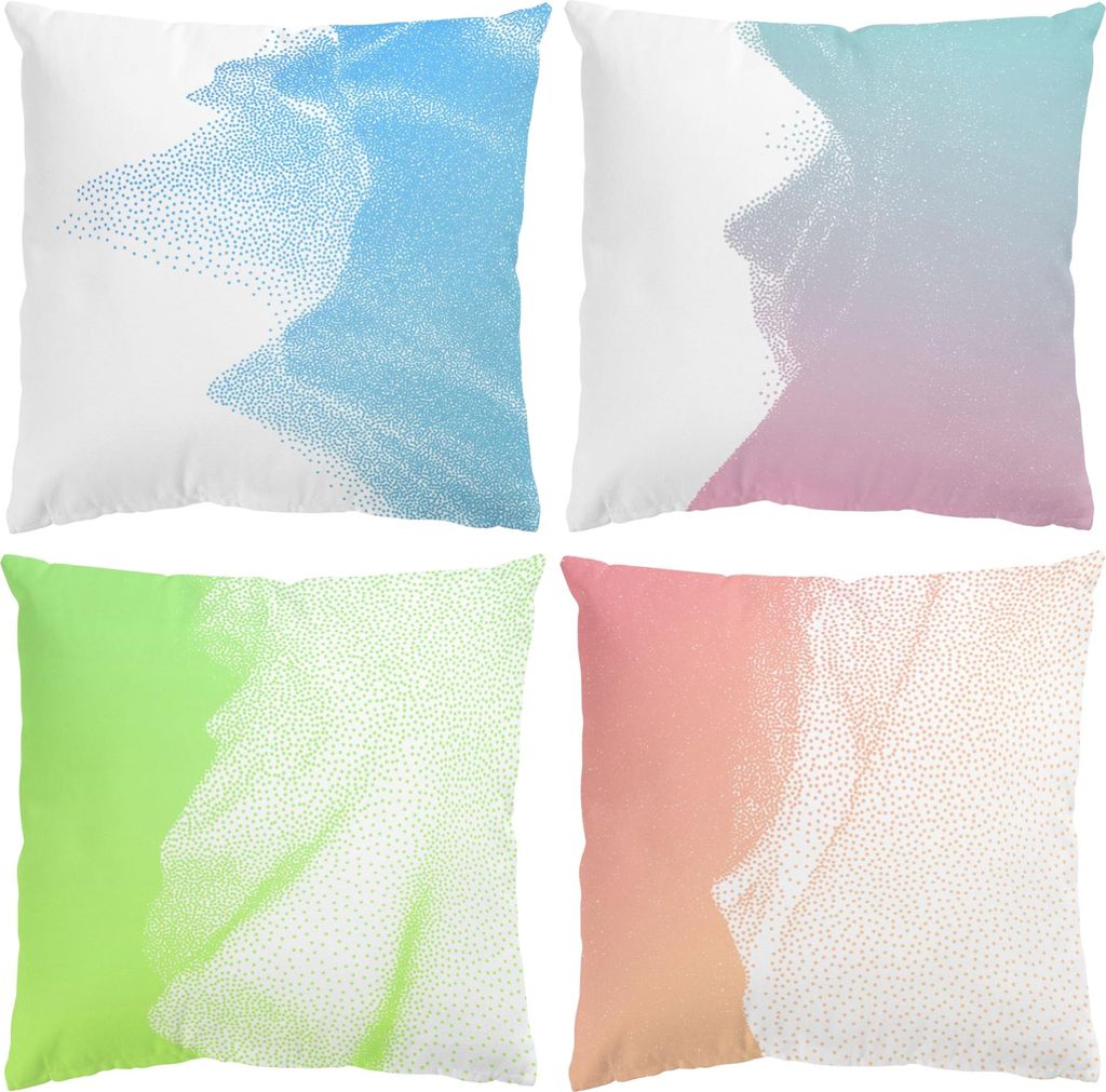 Dekokissen 4-teilig Muster drinnen / Indoor Zierkissen Samt waschbar Blumenmuster bunt Pop Art Sofakissen ohne Füllung