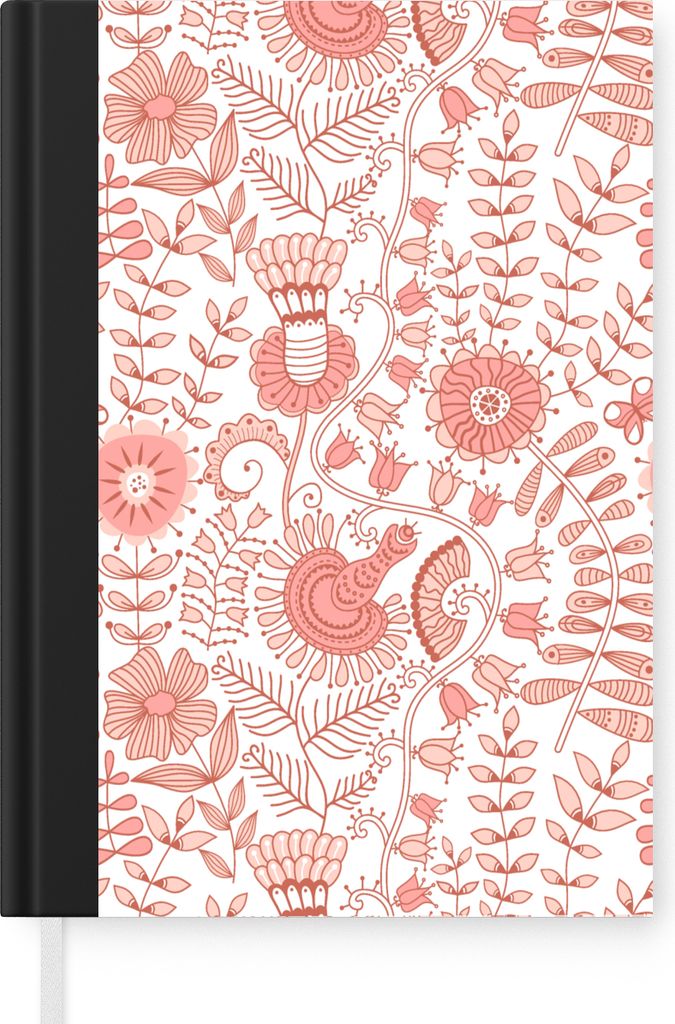 MuchoWow Notizbuch Tagebuch Haushaltsbuch Notebook A5 Blumen - Muster - Pastell - Notizblock - Notizheft - Notebook - Schreibblock - Papier