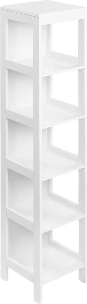 Étagère de salle de bain sur pied en bois MDF blanc, modèle Classic