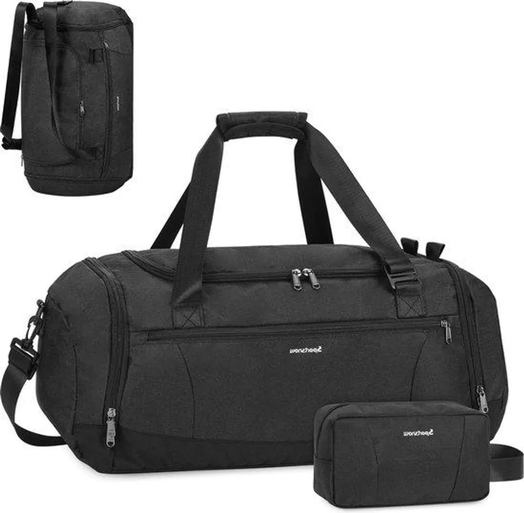 Sac de sport imperméable pour homme avec rangement humide et sec noir