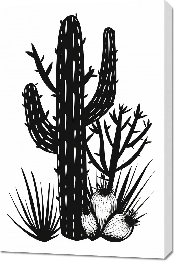 Image de Cactus 60x90 cm pour Déco Salon - Ambiance Naturelle et Zen