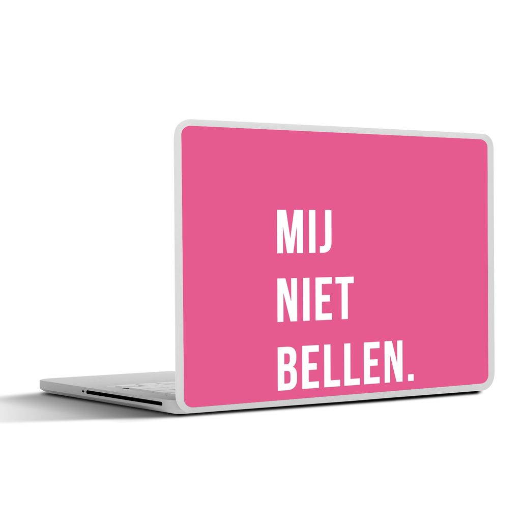 MuchoWow Laptop Aufkleber Sticker Cover Zitate - Sprichwörter - Ruf mich nicht an. - Rosa - Weiß 36.5x27.5 cm - Laptop-Sticker