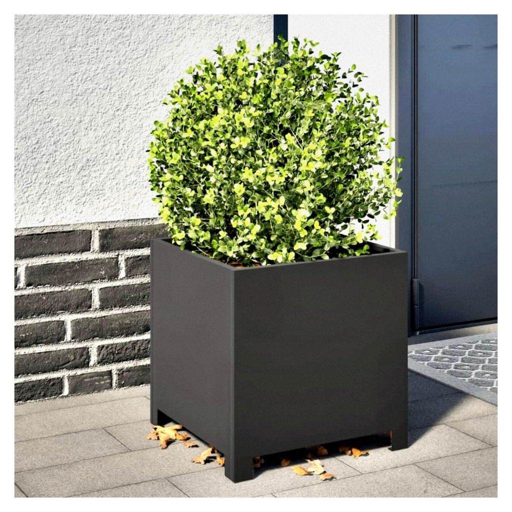 Mokuyard Garten Pflanzgefäß Schwarz 40x40x40cm Stahl Pflanzkästen für den Anbau von Gemüse, Blumen und Kräutern