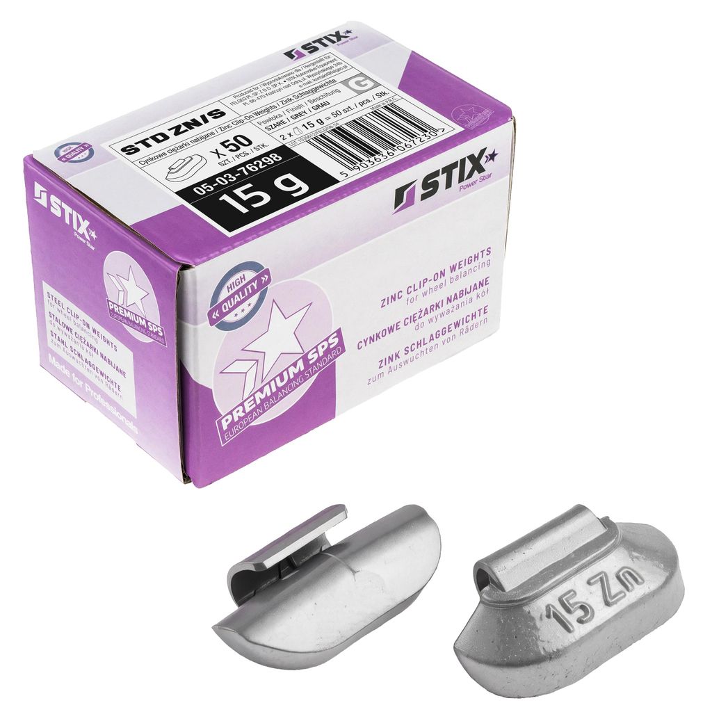 ZN/S Schlaggewichte für Stahlfelgen 15g Zink beschichtet Auswuchtgewichte Wuchtgewichte Silber 50 Stück