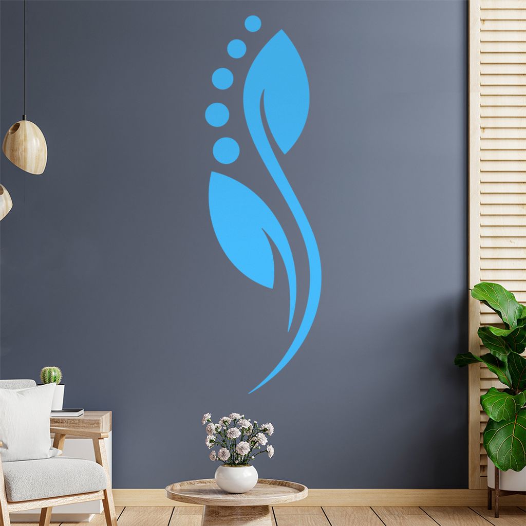Blüte - Linien Punkte Wandtattoo in 6 Größen - Wandaufkleber Wall Sticker - Dekoration, Küche, Wohnzimmer, Schlafzimmer, Badezimmer
