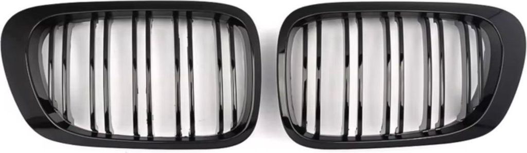 Happiq Doppelsteg Kühlergrill für BMW E46 M3 2-Türer (1998–2004) – Glänzend Schwarz – Ersatz-Frontgrill