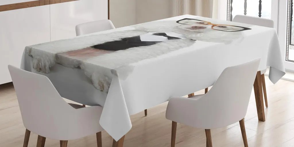 Tovaglia ABAKUHAUS Pudel in Smoking 140x200cm - Design Ironico