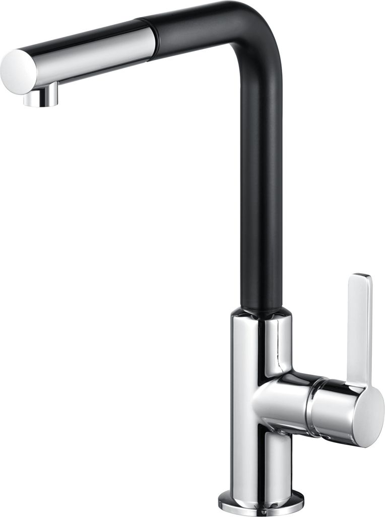 A studio shot of a kitchen faucet.