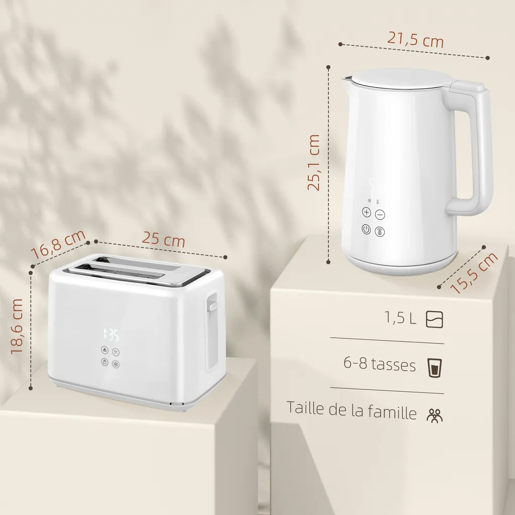 Pack Petit-Déjeuner Bouilloire Rapide et Grille-pain Polyvalent - 5