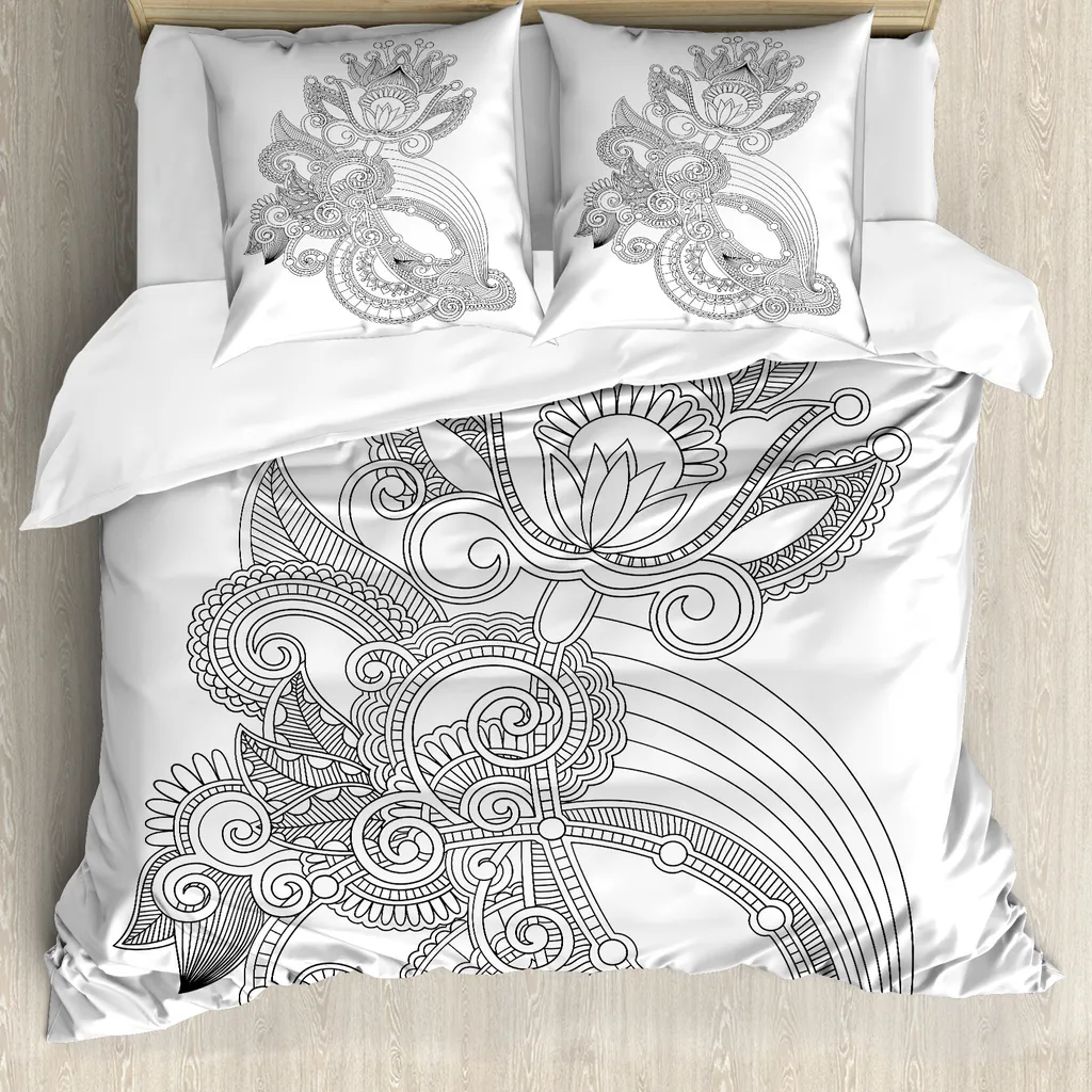 Housse de couette 200x200 cm design floral pour un sommeil sain et doux