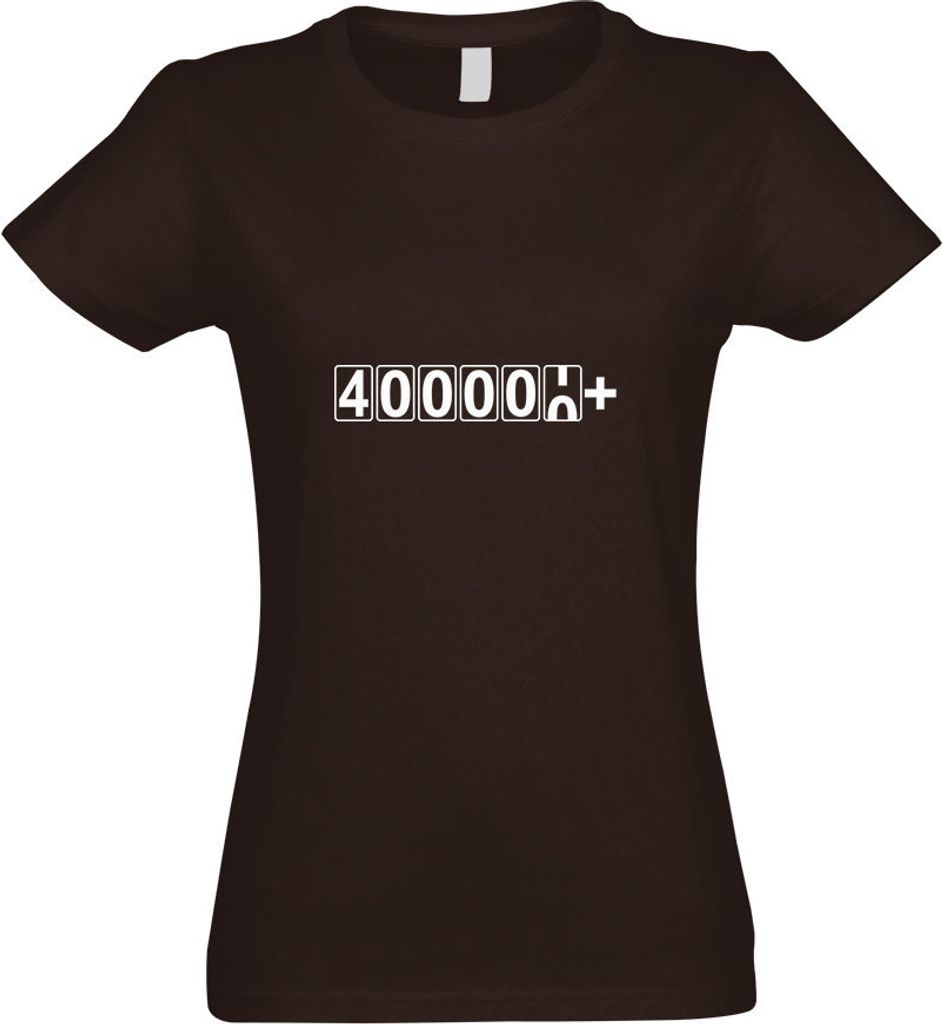 Kiwistar - T-Shirt tailliert - Damen - Chocolate - IV00000+ km Kilometerzähler - mit Motiv Bedruckt - Funshirt Design - Sport - Freizeit - Damen - L
