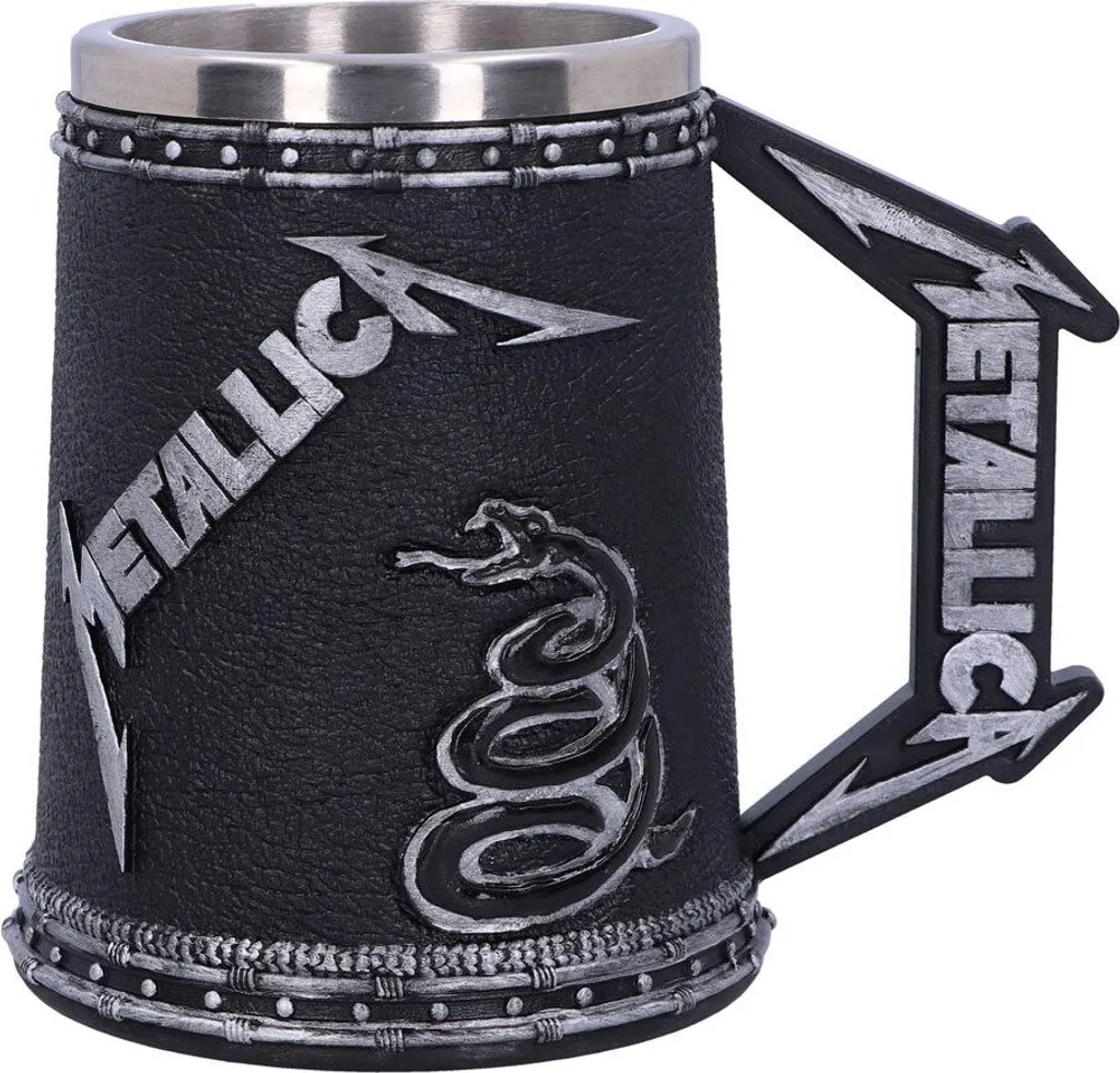 Chope Metallica Hand Painted The Black Album avec Insert Inox 15 cm