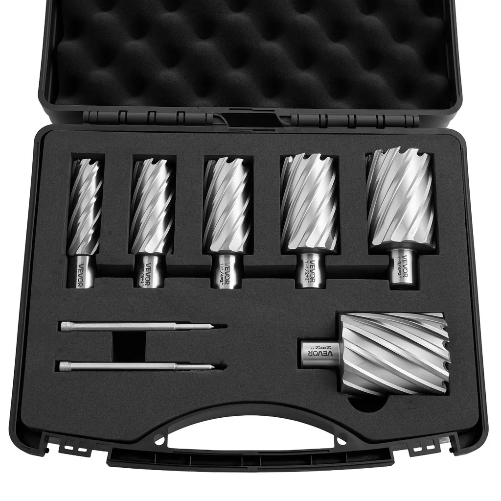 Fraise à carotter VEVOR pour aluminium : Kit HSS 8 pcs avec queue Weldon