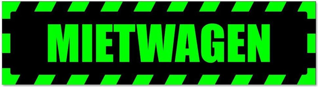 Kiwistar - Autoaufkleber - Grün - Schwarz - 45 x 12 cm - Mietwagen gestreift - Hinweis Aufkleber Sticker für Auto, Kfz, Fahrrad, PKW, LKW