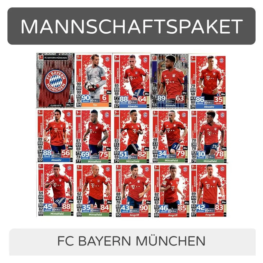 Finissez votre Album Topps Match Attax 2018/19 - Set Équipe FC Bayern Munich