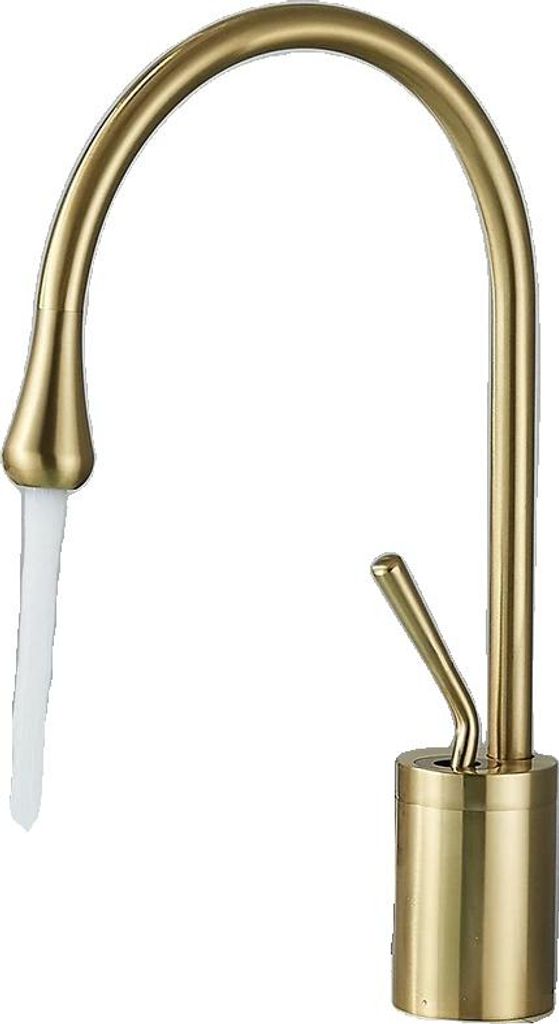 Waschtischmischer, auf dem Deck montiert, heiß & kalt, gebürstetes Goldmedium