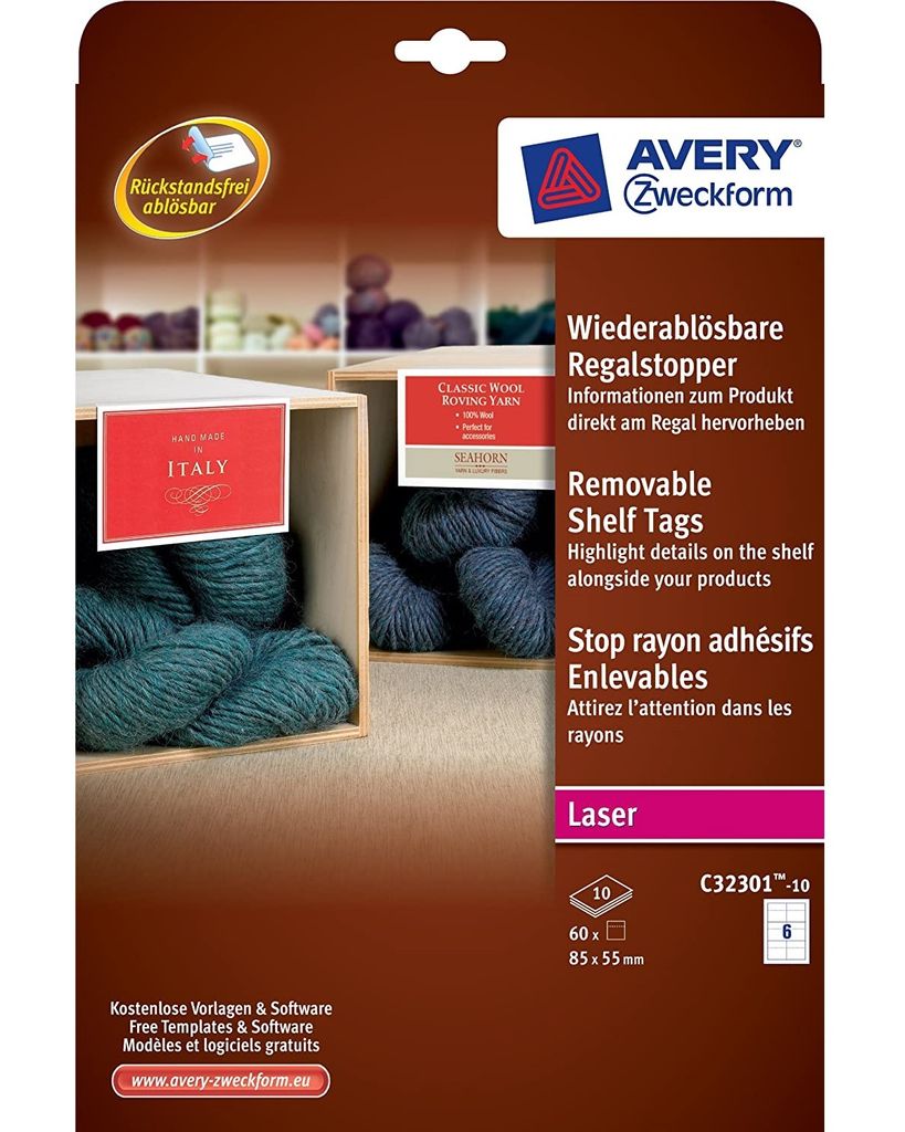 AVERY Zweckform Regalstopper, wiederablösbar, weiß