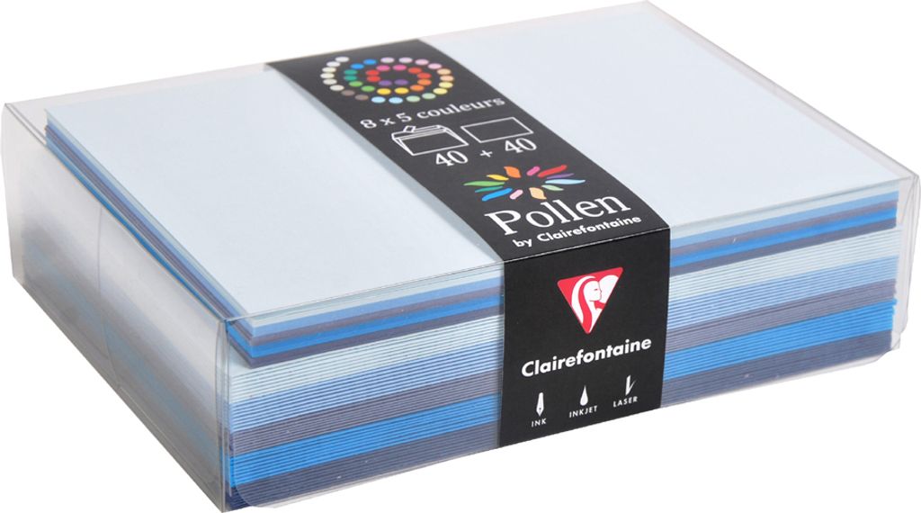 Pollen by Clairefontaine Karten-Set 90 x 140 mm Blautöne