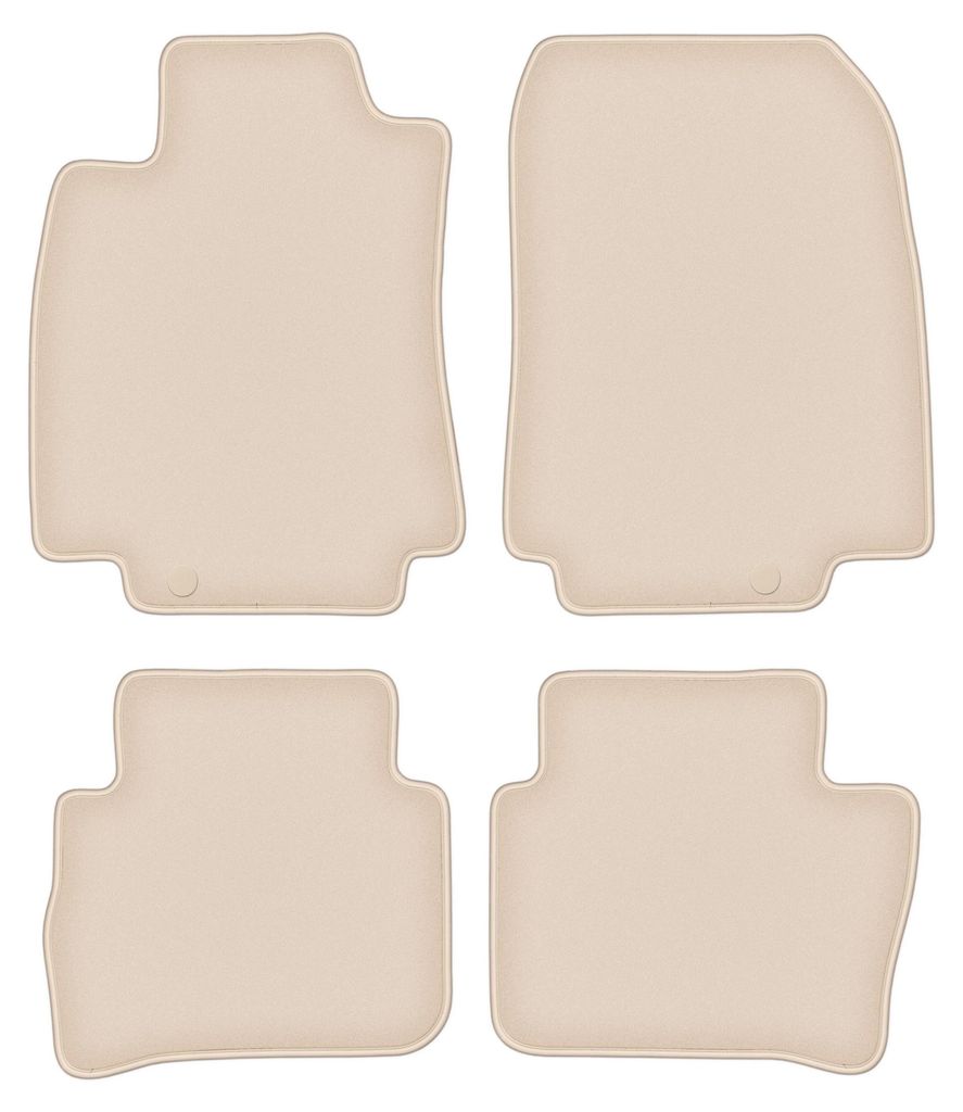 DURBAN Beige Velours-Fußmatten-Set für Nissan Tiida C11 Schrägheck, Limousine (2004-2012)