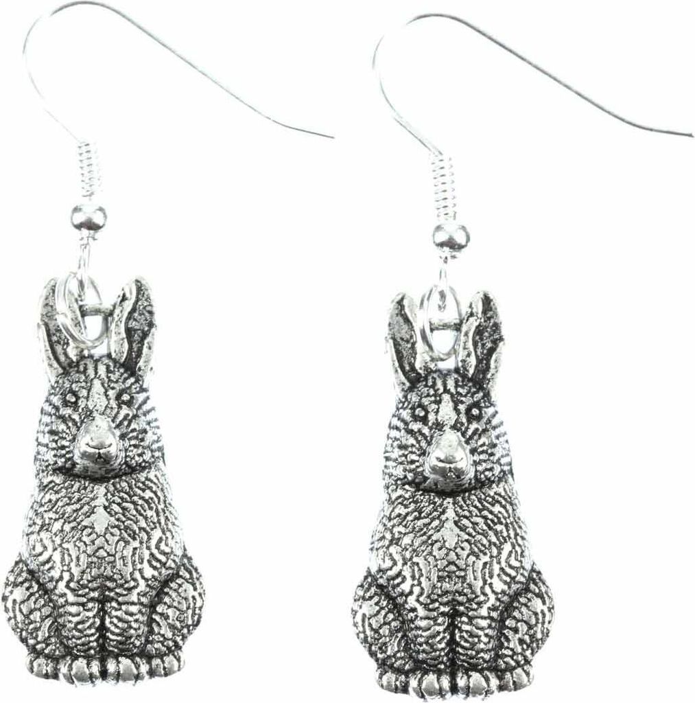 Hase Ohrringe Hasenohrringe Miniblings Häschen Hasen Kaninchen Osterhase silber